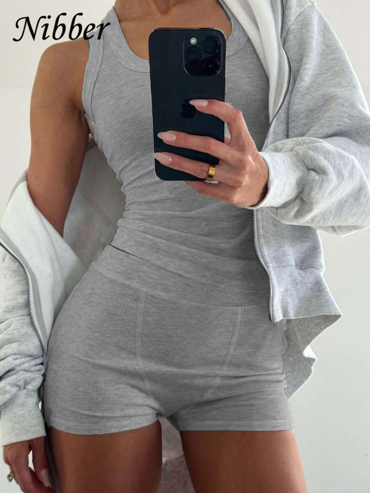 Tank Top Ribbed - Nibber Côtelé Casual 2 Pièce Ensemble