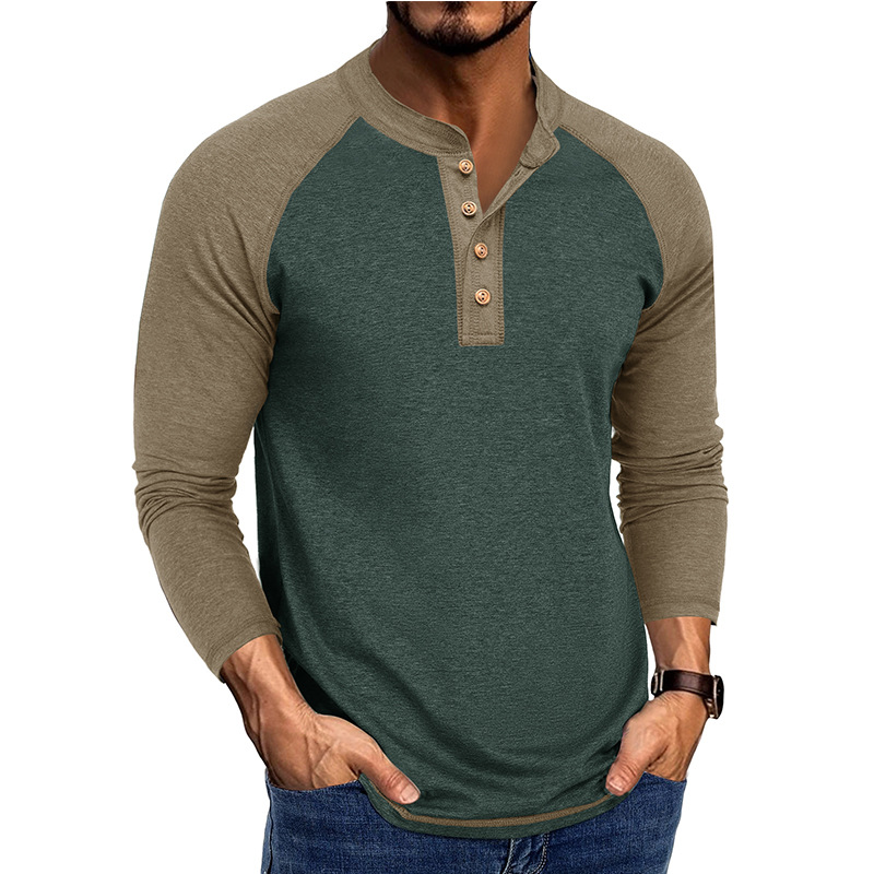 Base Layer Top - Nouveau T-shirt Henley à manches longues